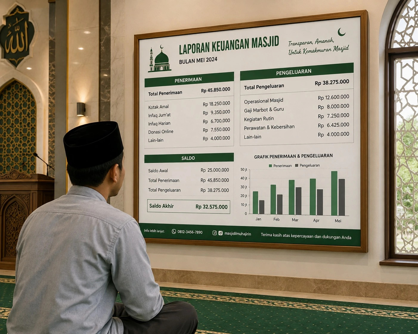 Kas Masjid Contoh Papan Laporan Keuangan Masjid Terbaru