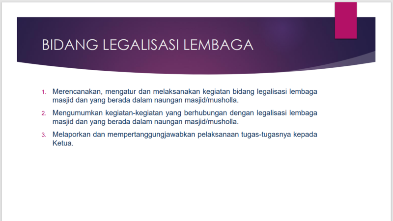 Job Description Legalisasi Lembaga