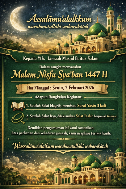 malam nisfu Sya'ban 1447 H