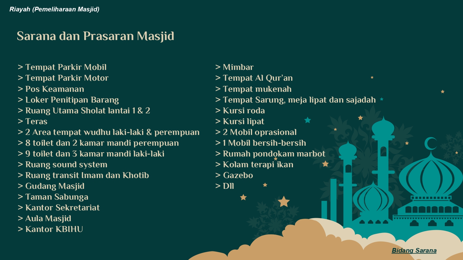 Sarana dan Prasarana